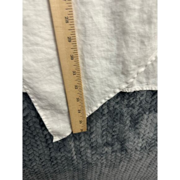 Kleen White 100% Linen Top XL Lagenlook Flowy Beachy Embroidered - Picture 8 of 12